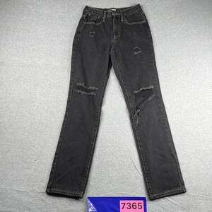 Fashion Nova Denim Jeans Black Casual Womens Size 0 Distressed